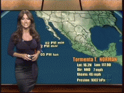 Jackie Guerrido Weather Reporting in a Purple Blouse w/ Black Mini Skirt [x5]